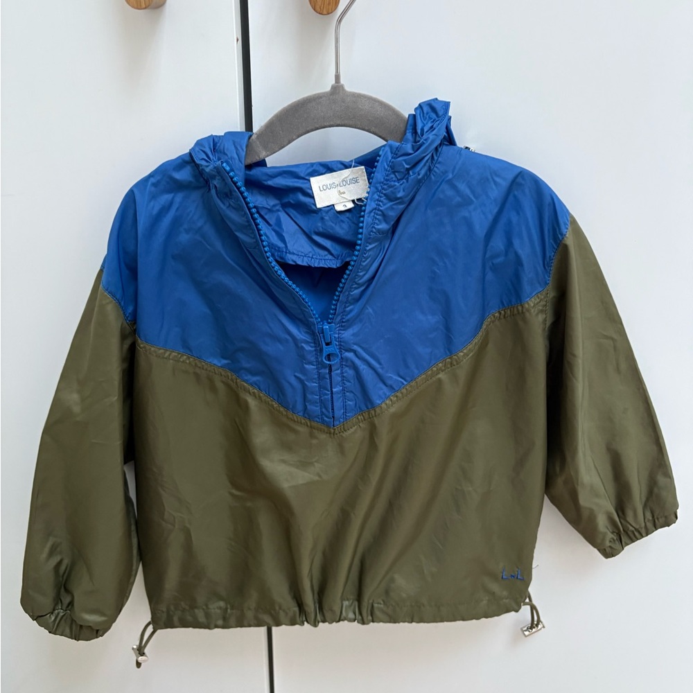 Louis & Louise Paris - Blue Green Windbreaker Packable hooded Jacket 3T